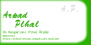arpad plhal business card